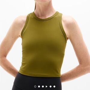 Athleta Transcend Crop Tank Top, small Picoline olive